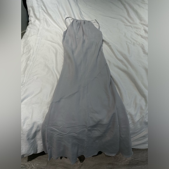 abercrombie and fitch High-Neck Maxi Dress small petite in light grey - Picture 8 of 8